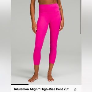 NWT Lululemon Align 25” Sonic Pink size 6